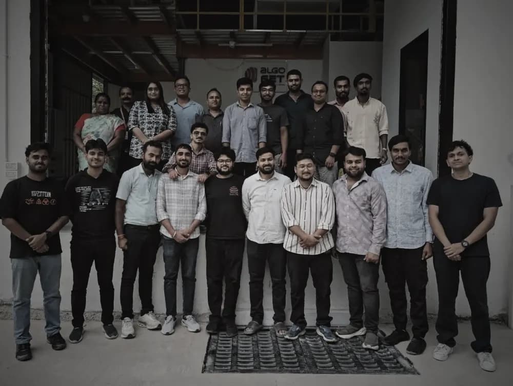 The AlgoFET team outside the company's Bengaluru facility