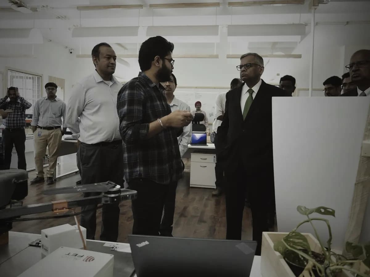 Tata Chairman visiting the ARTPARK office for a product demonstration