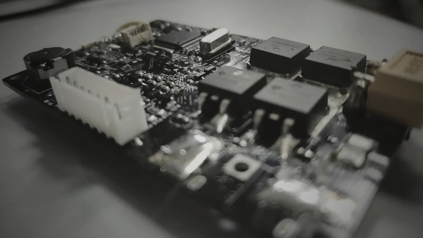 Close-up of an AlgoBMS circuit board